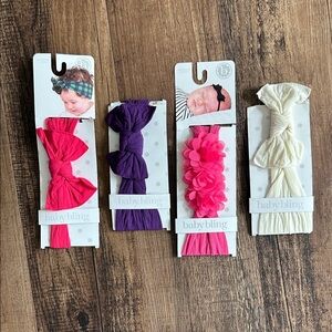 Baby Bling Headband Set - Red Pink, Purple, Hot Pink, Cream
